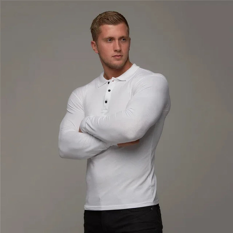 New Brand Cotton Breathable Men'S Polo Shirt Fitness Men Cotton Long Sleeve Poloshirt Brands Clothing Autumn Mens Polo Shirts