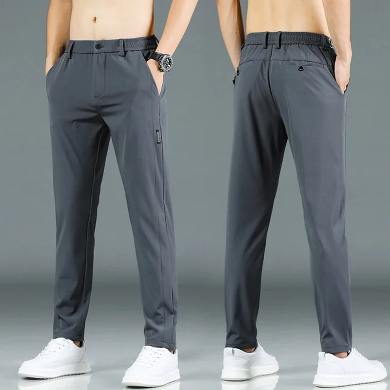 Brand Summer Men'S Casual Pants Men Slim Fit Work Elastic Waist Jogger Pant Outdoor Long Trousers Sweatpants Male plus Size 38