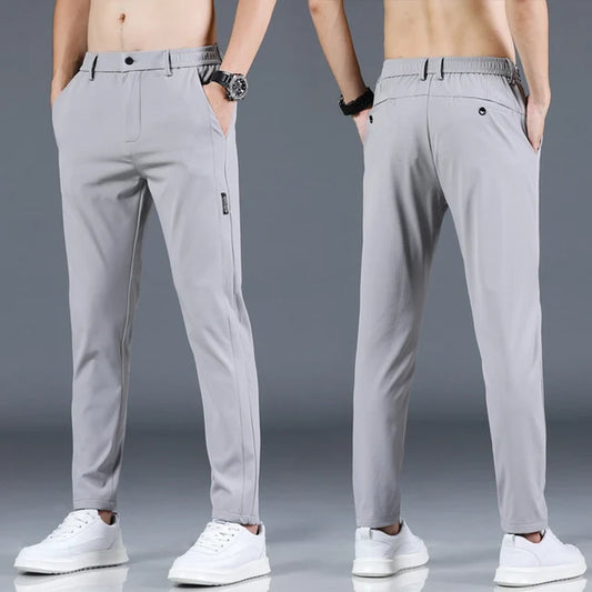 Brand Summer Men'S Casual Pants Men Slim Fit Work Elastic Waist Jogger Pant Outdoor Long Trousers Sweatpants Male plus Size 38