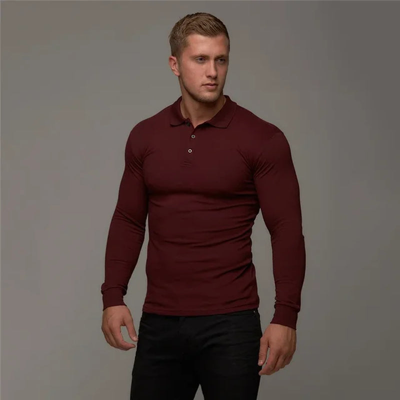 New Brand Cotton Breathable Men'S Polo Shirt Fitness Men Cotton Long Sleeve Poloshirt Brands Clothing Autumn Mens Polo Shirts