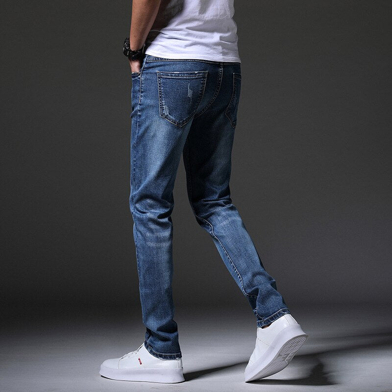 New Fashion Men'S Jeans Light Color Stretch Jeans Casual Straight Slim Fit Multicolor Skinny Jeans Men Cotton Denim Trousers