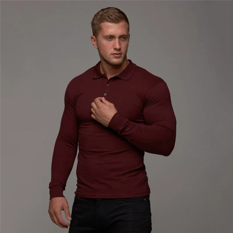 New Brand Cotton Breathable Men'S Polo Shirt Fitness Men Cotton Long Sleeve Poloshirt Brands Clothing Autumn Mens Polo Shirts