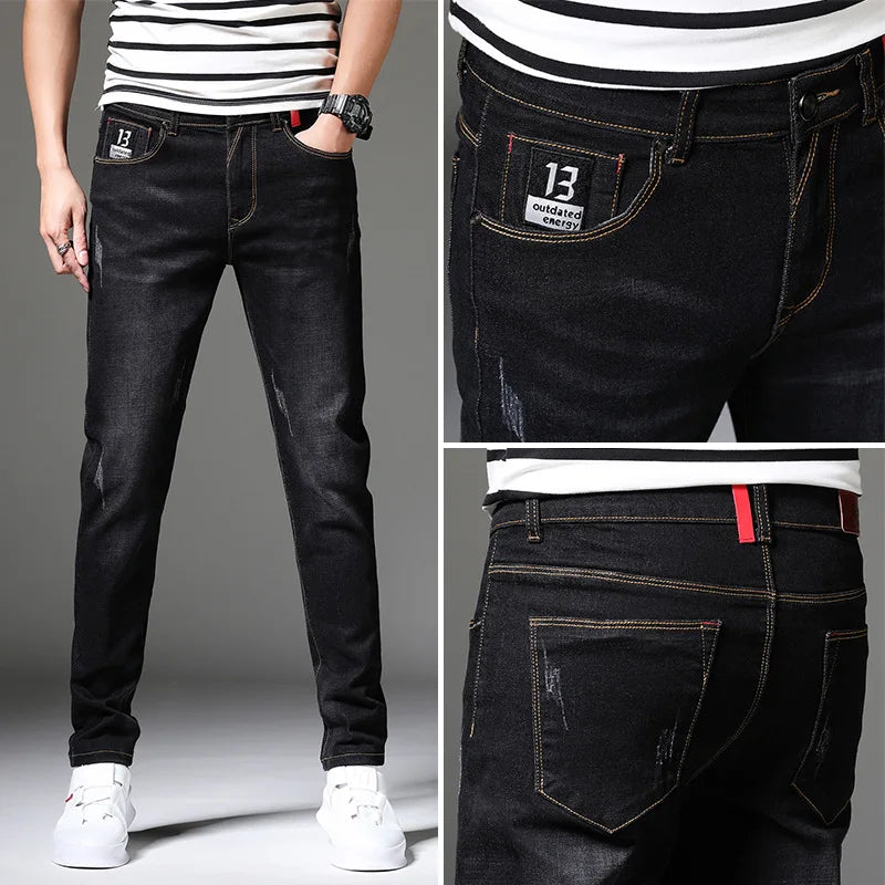 Brand Men Jeans Slim Fit Skinny Denim Jeans Designer Elastic Straight Jeans Stretch Trousers Jeans for Men