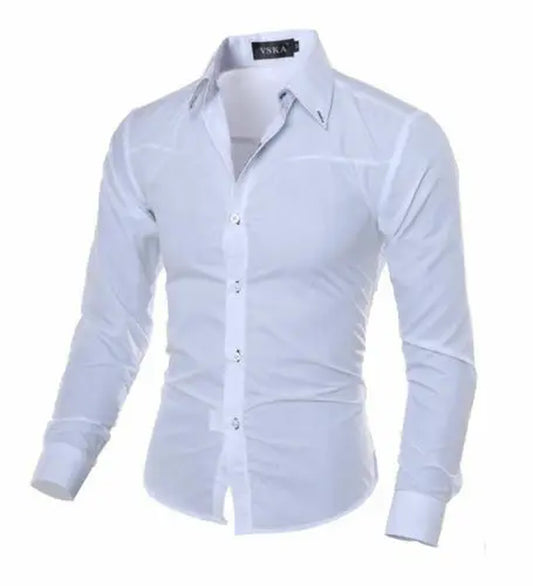 Men'S Luxury Casual Formal Shirt Long Sleeve Slim Fit Business Dress Shirts Men'S Tops