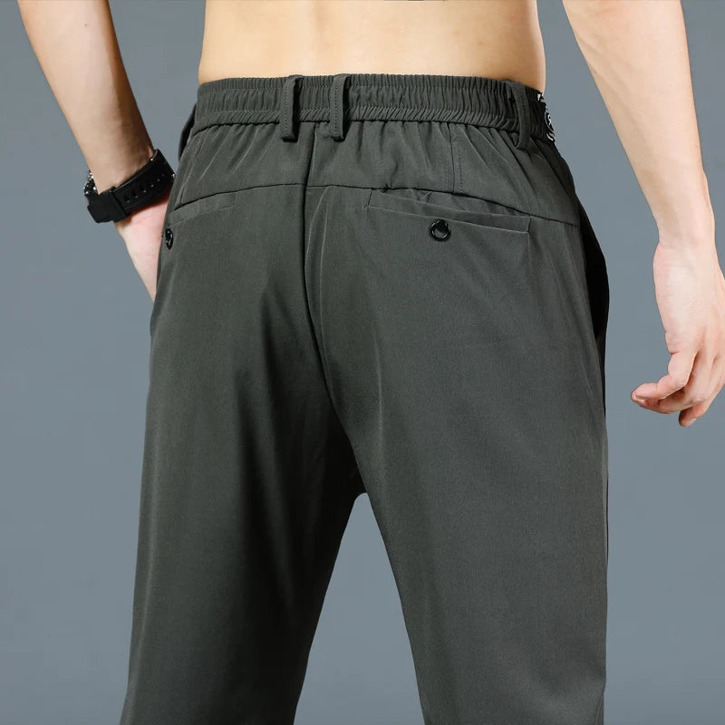 Brand Summer Men'S Casual Pants Men Slim Fit Work Elastic Waist Jogger Pant Outdoor Long Trousers Sweatpants Male plus Size 38