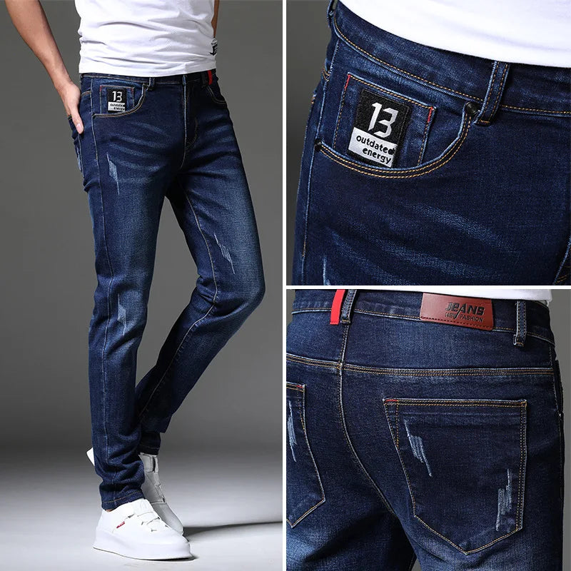 Brand Men Jeans Slim Fit Skinny Denim Jeans Designer Elastic Straight Jeans Stretch Trousers Jeans for Men